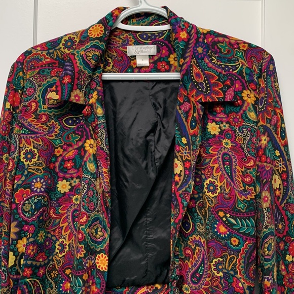 Christopher & Banks Jackets & Blazers - Rainbow Multi-Color Psychedelic Funky Paisley Suit Jacket